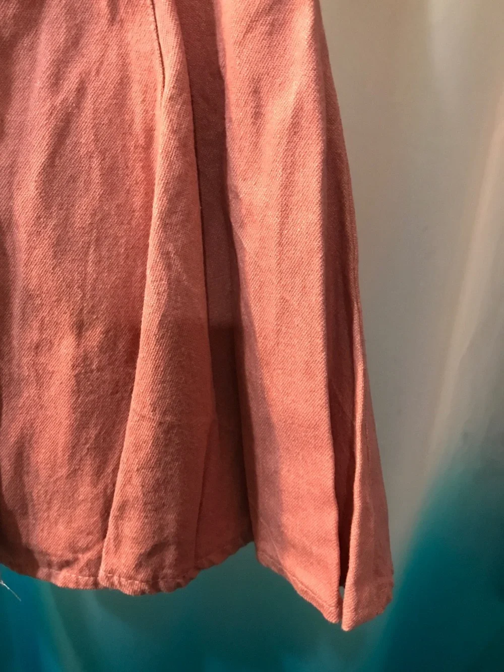 Vintage 90's Bella Bambina Pink Denim Girl's Dress w/Crocheted Lace Collar Sz 6x